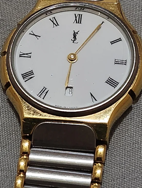 Vintage Yves Saint Laurent Two-Tone Roman Dial Quartz Watch |1990s - Picture 16 of 16